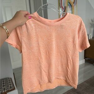 Lululemon Athletica Orange Ribbed Short Sleeve T-Shirt